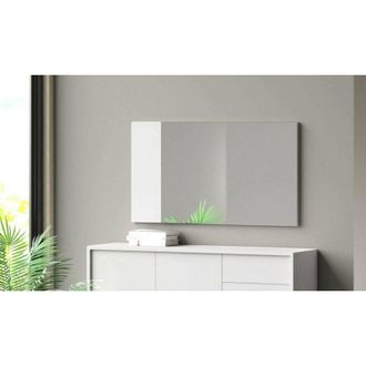 Dmora Dmora - Coriando Espejo, Espejo De Entrada Decorativo, Art&iacute;culo De Decoraci&oacute;n De Pared Con Perfil Lateral, 100% Made In Italy, 110x3h60 Cm, Blanco Y M