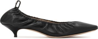 Kazar Schoenen, Dames, Zwart, 35 EU, Leer, Zwarte pumps met gekreukeld bovenwerk