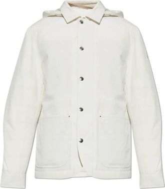 Moncler Down Jacket Buffaure - Heren - Gewatteerde jassen - Wit - XL - Katoen - Jassen