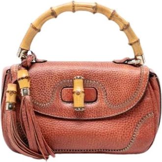 Gucci Pre-owned Handbags, female, Brown, Size: ONE SIZE Pre-owned Vintage Leather Handbag