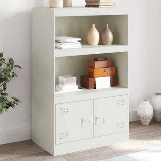vidaXL Aparador De Acero Blanco 67x39x107 Cm Vidaxl