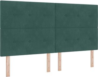 vidaXL Vidaxl - Box Spring Bed with Mattress Dark green 180 x 200 cm Velvet
