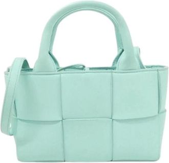 Bottega Veneta Pre-owned Lambskin Shoulder Bag - Dames - Vintage Shopper - Groen - ONE Size - Leer - Vintage