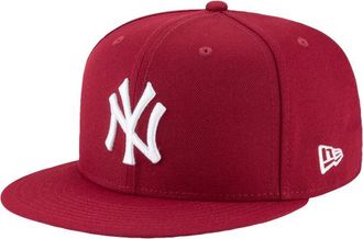 New Era Mens Yankees 59Fifty Basic Cap - Cardinal/White Size 7