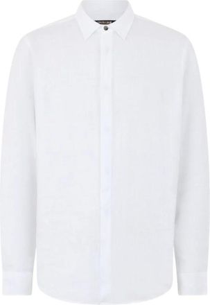 Roberto Cavalli Overhemden, Heren, Wit, M, Linnen, Linnen Shirt