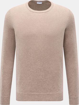 Braun Hamburg Men - Cashmere crew neck jumper beige mottled
