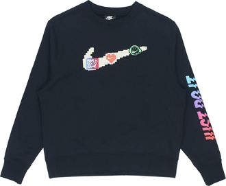Nike (WMNS) Nike Sportswear Logo Fleece Crew Sweatshirt Black Multi DC3941-010