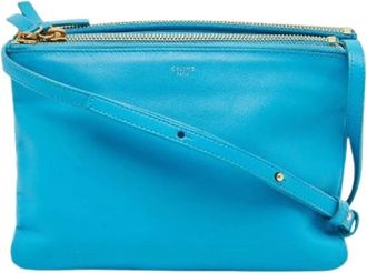 Celine Pre-owned Vintage Cross Body Bag - Dames - Vintage Schoudertas - Blauw - ONE Size - Leer - Vintage