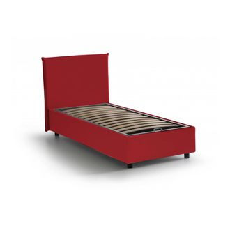 Dmora Talamo Italia - Cama Individual Chelsea, Cama Contenedor Con Revestimiento De Tela, 100% Made In Italy, Apertura Frontal, Adecuado Para Colch&oacute;n Cm 90x