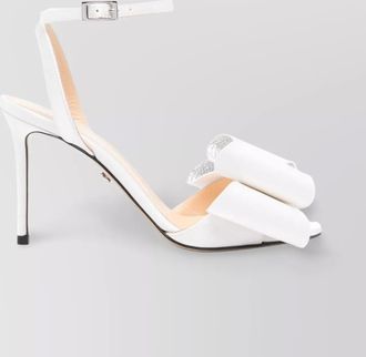 Mach & Mach crystal bow stiletto satin pumps