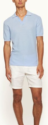 Orlebar Brown Norwich Lino Tailored Fit Smart Italian Linen Shorts in White Sand at Nordstrom, Size 28