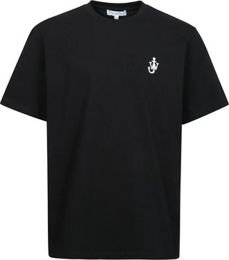 J.W.Anderson T-shirt met korte mouwen en geborduurd logo - Heren - T-shirts - Zwart - S - Katoen - Tops
