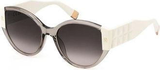 Furla Glanzende Beige Zonnebril - Dames - Zonnebrillen - Beige - 57 MM - Accessoires