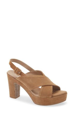 Cordani Teresa Slingback Platform Sandal in Fawn Suede at Nordstrom, Size 8.5Us