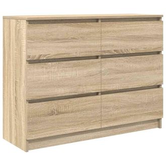 Berkfield Home Sideboard Sonoma Oak 100x35x76 cm Engineered Wood in Light Tan | Size: 100 x 35 x 76 cm