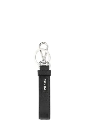 Prada Saffiano Leather Key Case - Black