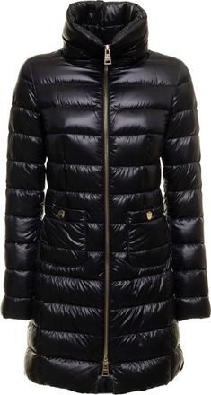 Herno Black High Neck Down Jacket