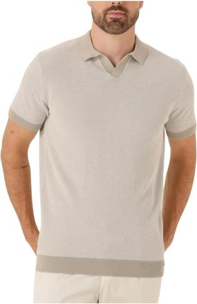 Gentiluomo Tops, Heren, Beige, M, Heren Polo No Button Shirt