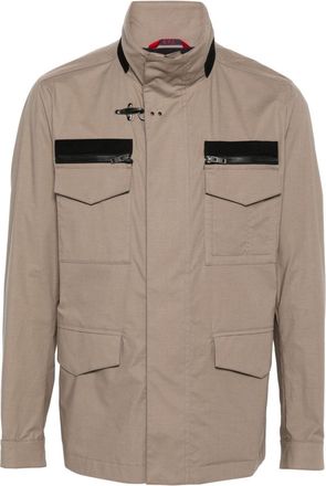 Fay multi-pocket field jacket - men - Silk/Spandex/Elastane/Cotton/Polyamide/Polyester - M - Brown