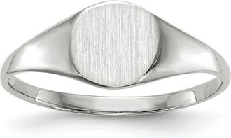Diamond2Deal 14k White Gold Closed Back Signet Ring