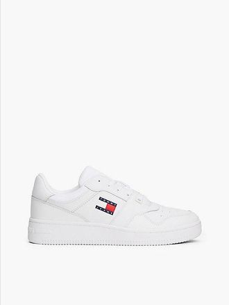 Tommy Hilfiger Retro basketbalsneaker met logo en leer