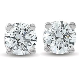 Pompeii3 1/2Ct Round Brilliant Cut Diamond Stud Earrings in 14K Gold Classic