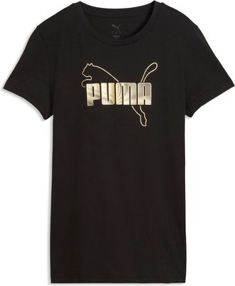 Puma T-Shirt PUMA ESS LOGO LAB METALLIC TEE, Damen, Gr. XXL, puma schwarz, Jersey, Obermaterial: 100% Baumwolle, bedruckt, regular fit normal, Rundhals, Sh