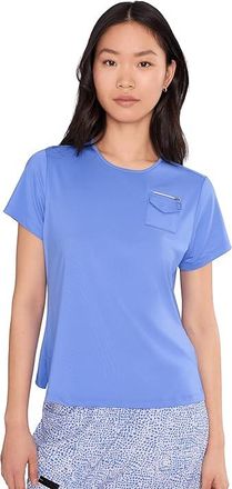 Jamie Sadock Flattering Scoop Neck Pocket T-Shirts Womens Clothing Purple : XS, Polyester/Spandex