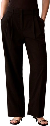 Calvin Klein Smooth Stretch Pleated Wide Leg Pant