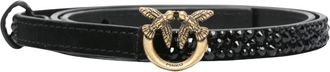 Pinko Pinko - Studded Leather Belt - Dames - Accessoires - Zwart - Maat: M Leer