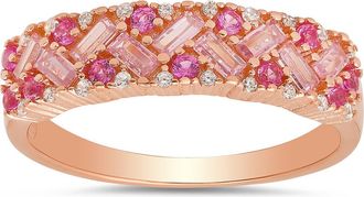 Queen Jewels Pink & White CZ Pavé Ring in Rose Gold at Nordstrom Rack, Size 10