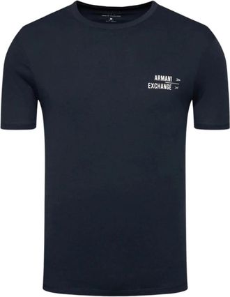A|X Armani Exchange Blauw Ronde Hals Korte Mouw T-Shirt - Heren - T-shirts - Blauw - M - Katoen - Tops