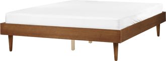 Beliani Cama Moderna 160 X 200 Cm Con Somier De L&aacute;minas Sin Cabecero Madera De Fresno Marr&oacute;n Toucy