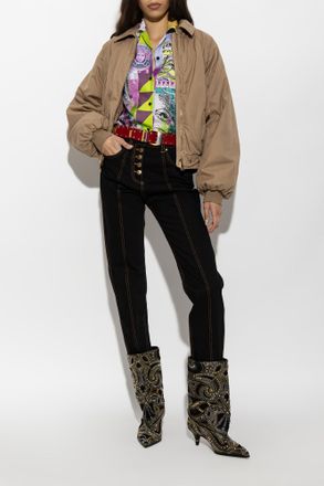Versace Insulated Jacket With Medusa Head, Womens, Brown