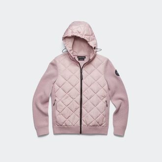 Canada Goose Manteau &agrave; capuchon en tricot matelass&eacute; HybridgeMD Black Label (Femmes, Lucent Rose, TG)