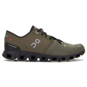 On Cloud X 3 Textile Synthetic Mens Low Top Trainers - Olive Reseda - Size:UK 13.5