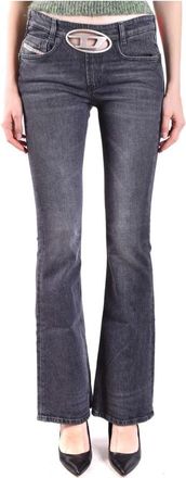 Diesel Bell Bottom Jeans Metal Accent - Dames - Flared Jeans - Zwart - W26 - Katoen - Jeans