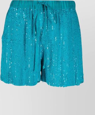 Parosh sequin embellished thigh-length shorts