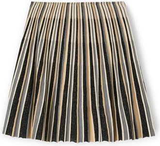Motivi Geplooide Lurex Gebreide Rok - Dames - Korte rokken - Zwart - M - Polyester - Rokken
