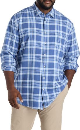 Vineyard Vines Big & Tall Miacomet Plaid Island Sport Shirt in Moonshine at Nordstrom, Size 2X Big