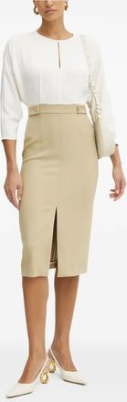 BOSS Midi-jurk met keyhole hals - Beige