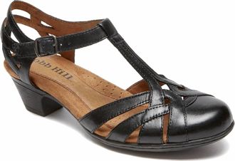 Rockport Womens Aubrey Leather Heeled Sandals In Black