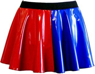 Janisramone Womens and Kids Halloween Costumes, Shiny Wet Look Red and Blue Cosplay Jackets, Knickers, Hotpants, Leggings, Skater Skirt, Daddys Little Monster T S