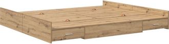 vidaXL Storage Bed Frame Artisan oak 180 x 200 cm Engineered wood Vidaxl