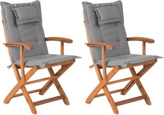 Beliani Silla de jardín de madera madera clara