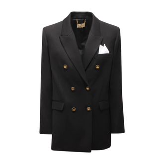 Elisabetta Franchi Blazers, female, Black, Size: L Gi-161-56E2 Giacca Doppiopetto