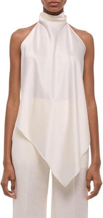 Helmut Lang Tie Scarf Sleeveless Silk Top in Ivory at Nordstrom, Size X-Small