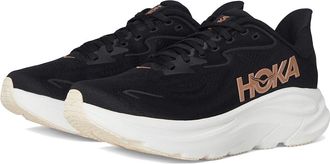 Hoka One One Clifton 10 Womens Shoes Black/Rose Gold : 10.5 B - Medium