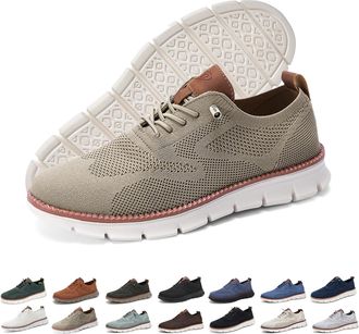 Generic Mens Urban Ultra Comfortable Mesh Dress Sneakers,Urban Ultra-Comfort Shoes,Business Casual Fashion Lightweight Walking Shoes (Khaki,7.5)