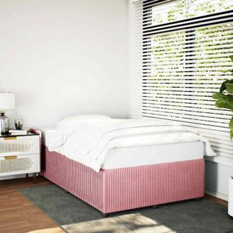 vidaXL Bed Frame without Mattress Pink 120x190 cm Small Double Velvet Vidaxl